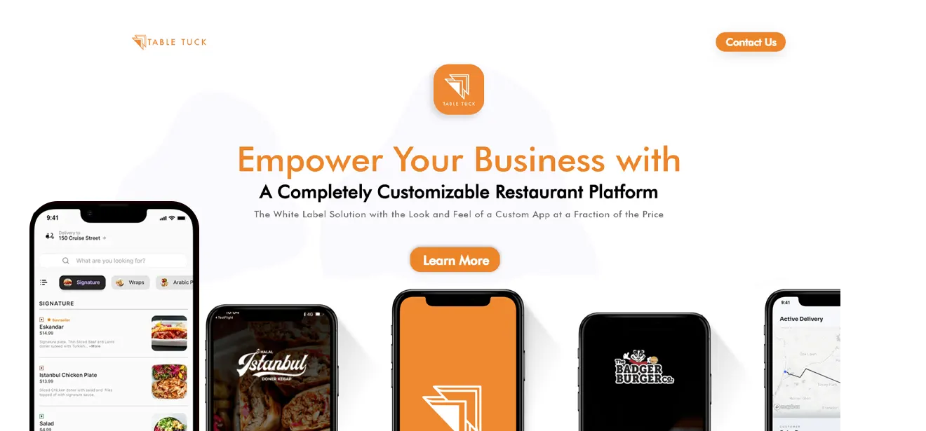 Desktop screen and smartphone for online food ordering app     