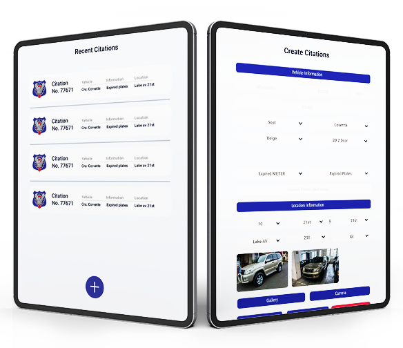 Racine Police City Mobile App with  Zebra printer
