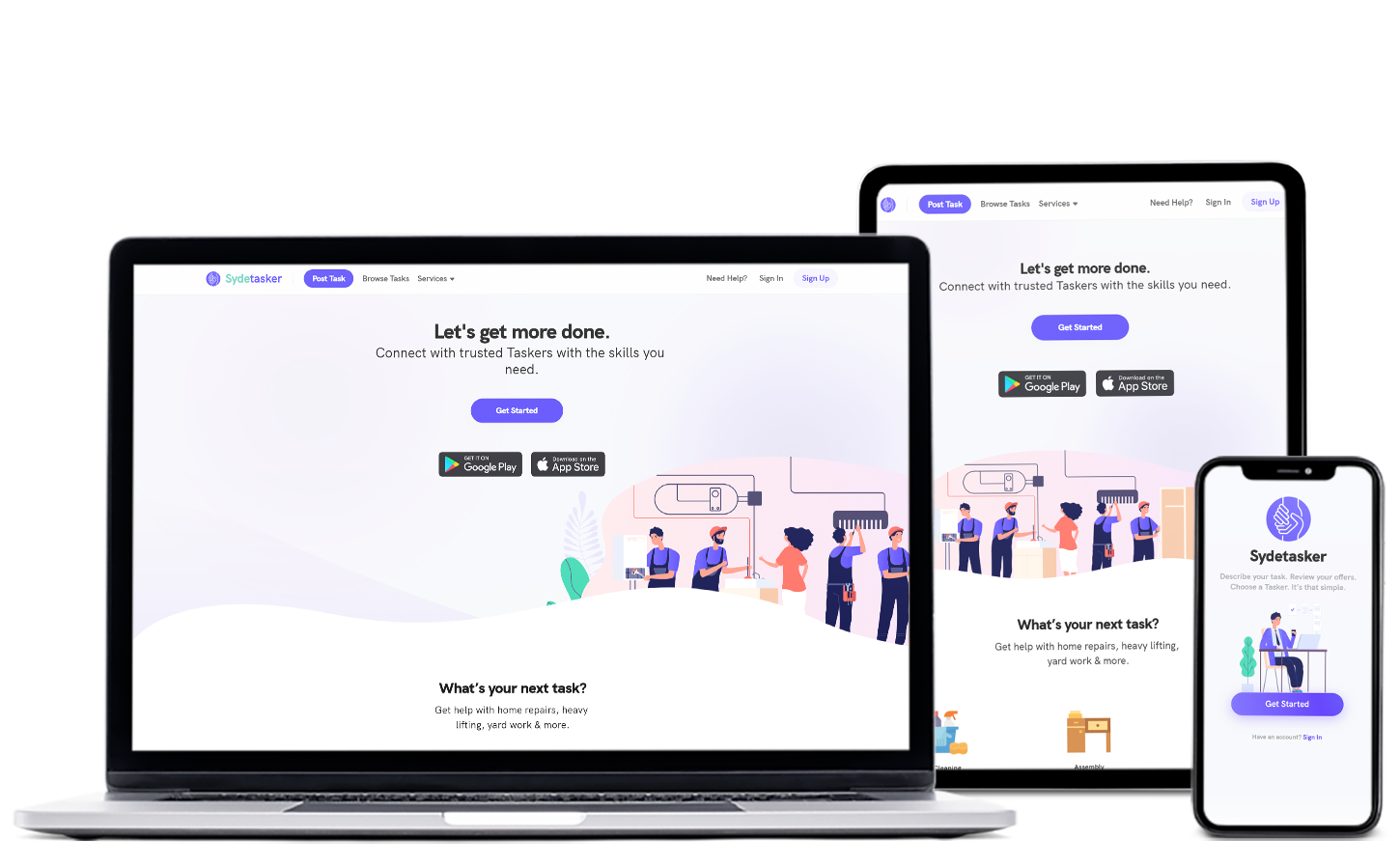 laptop, tablet and mobile app for a software company in usa