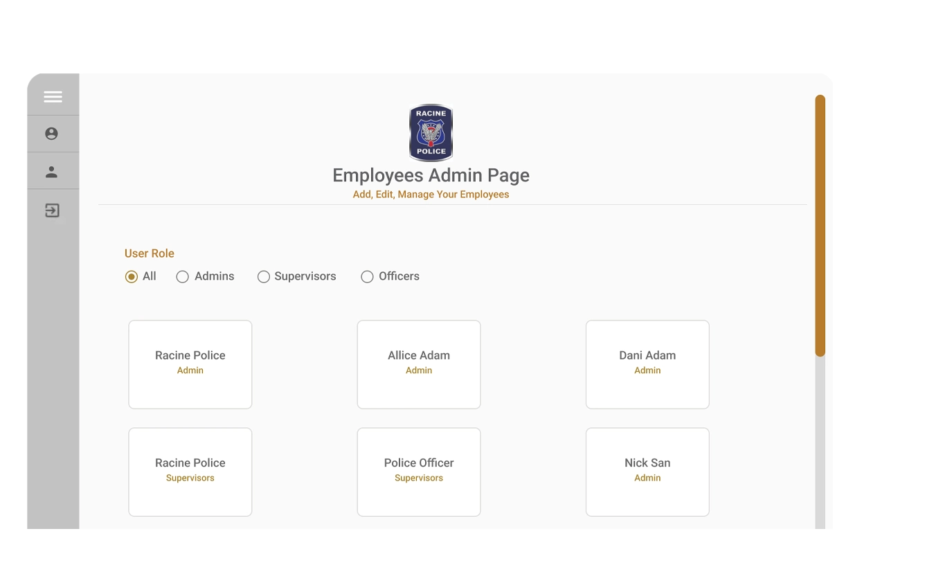 Workforce Admin Dashboard for Police Management System